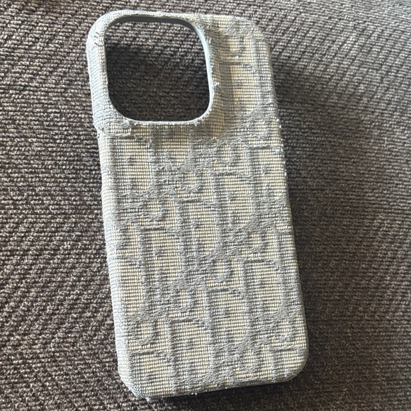 Dior Other - Dior embroidered monogram  Gray Phone Case pro 15 and 16